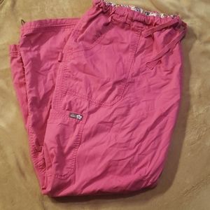 Flamingo Pink Koi Scrub Pants